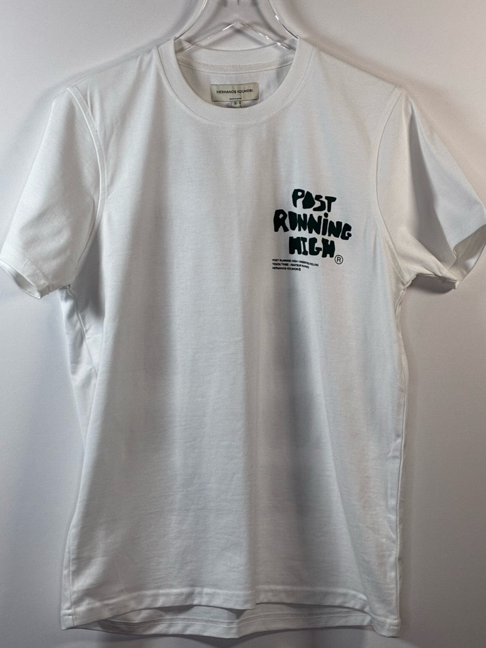 Hermanos Koumori Men’s White 'Post Running High' Graphic Tee